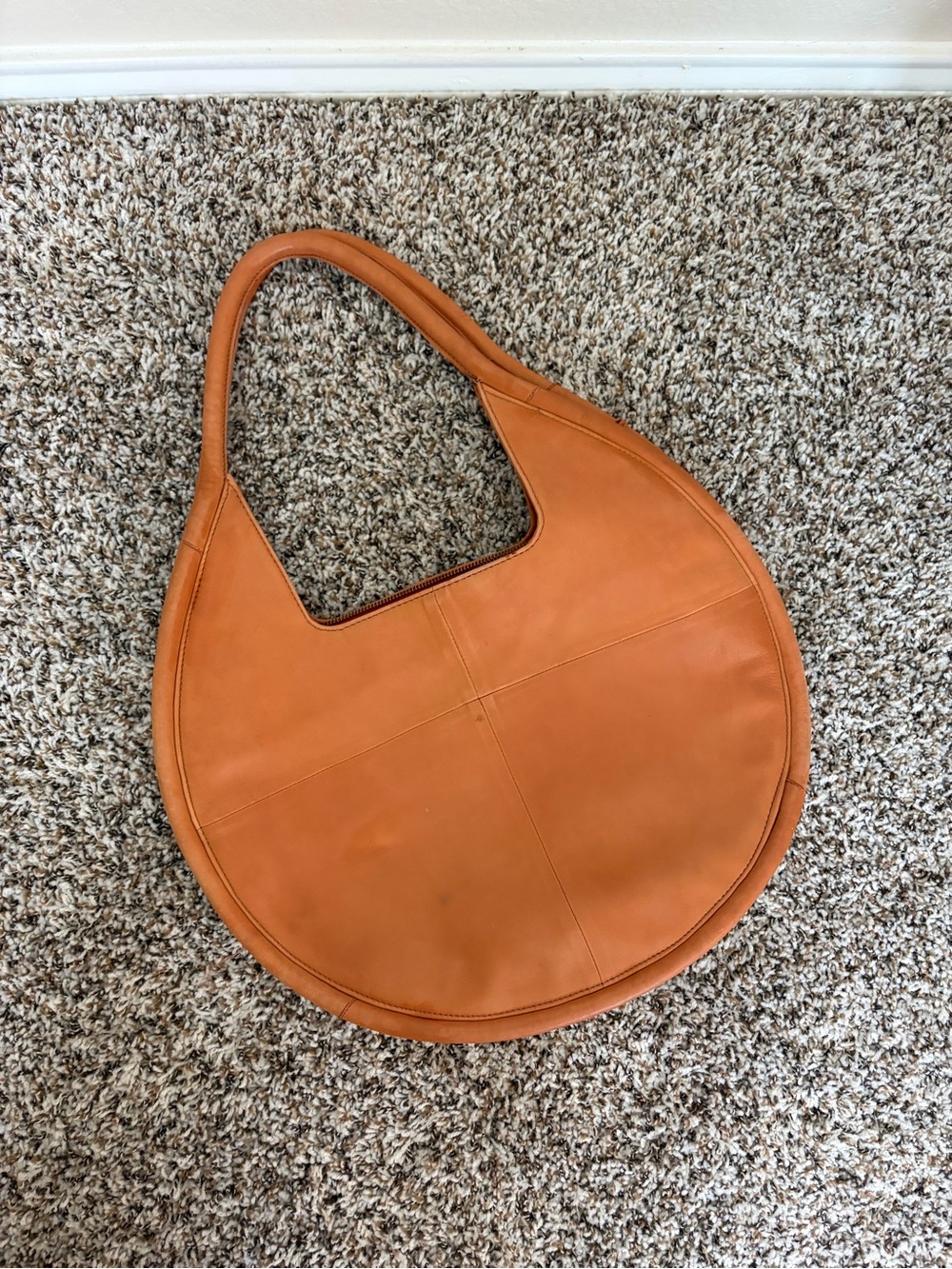 Anthropologie Circular Tote Bag in Cognac Brown - Picture 3 of 10